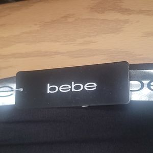 BEBE PLUS SIZE LOGO JOGGER: BLACK/SILVER: NWT: SZ 1X